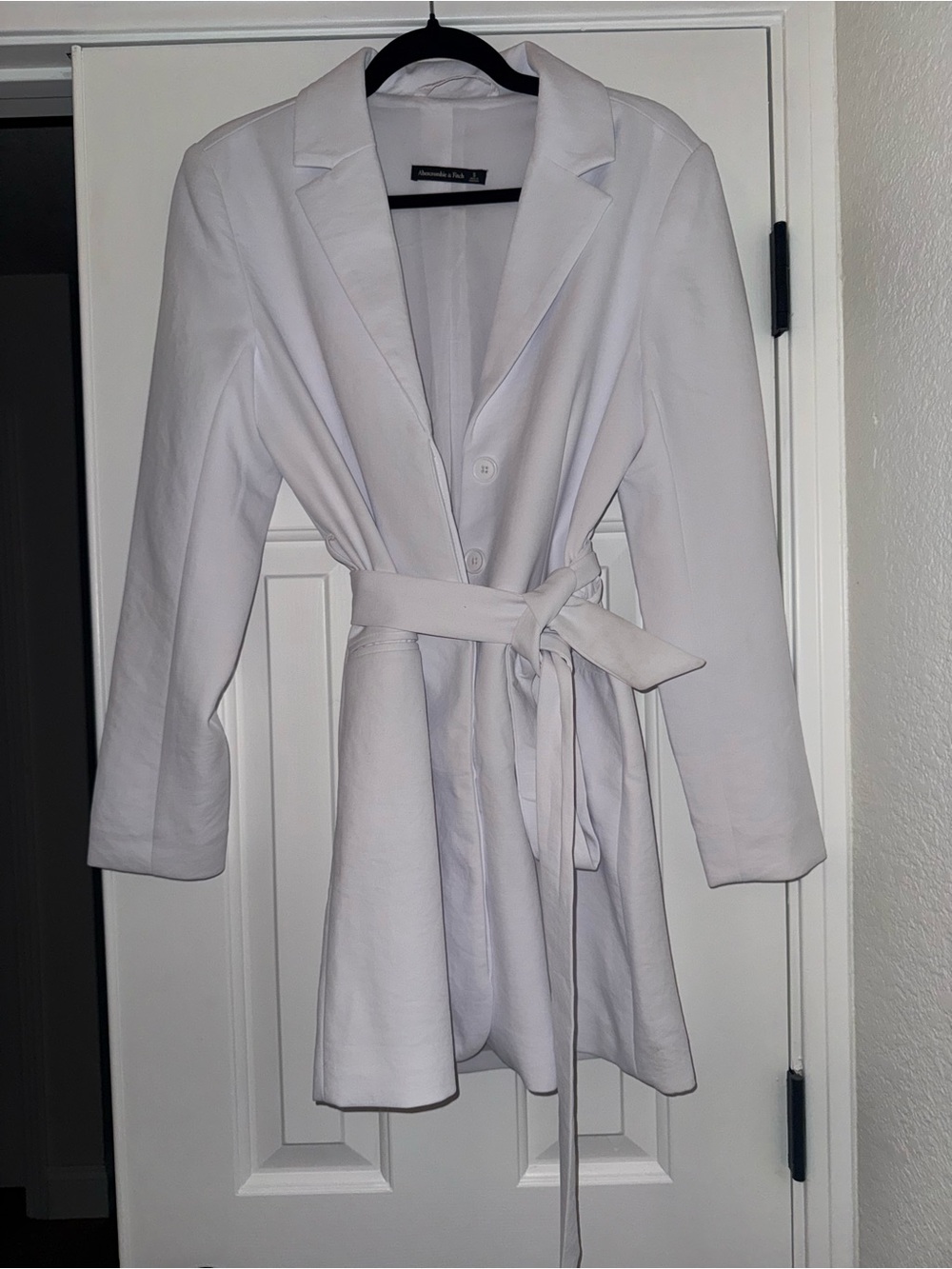 Abercrombie & Fitch White Belted Blazer Dress